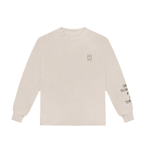 ONE THING AT A TIME ALBUM COVER OFF-WHITE LONG SLEEVE T-SHIRT